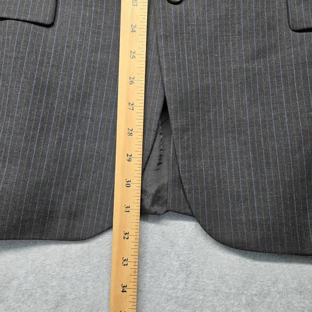 Chaps Ralph Lauren Blazer‎ Mens Large Gray Pinstripe 2 Button Sport Coat